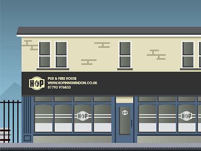 The Hop Artwork beer building illustration pub swindon town vector
