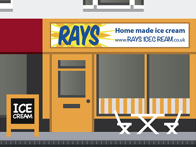 Rays Ice Cream Artwork building icecream illustration shop swindon town vector