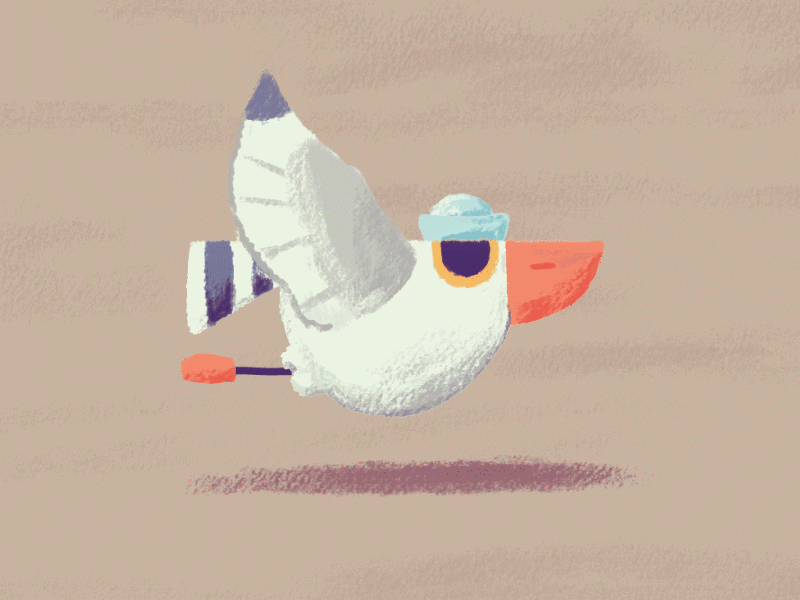 Chubby Seagull animated gif animation seagull seamless loop