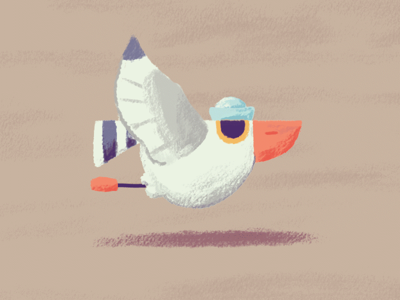 Chubby Seagull animation seagull seamless loop animated gif
