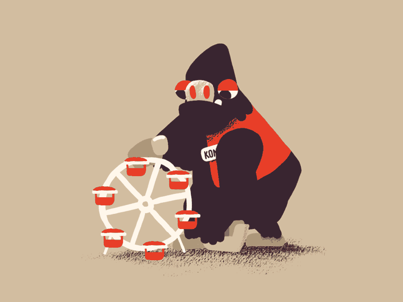 Kong geometric abstract cartoon illustration character design after effects ae character motion graphics motion animation