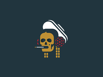Skull icon illustration logo mark symbol