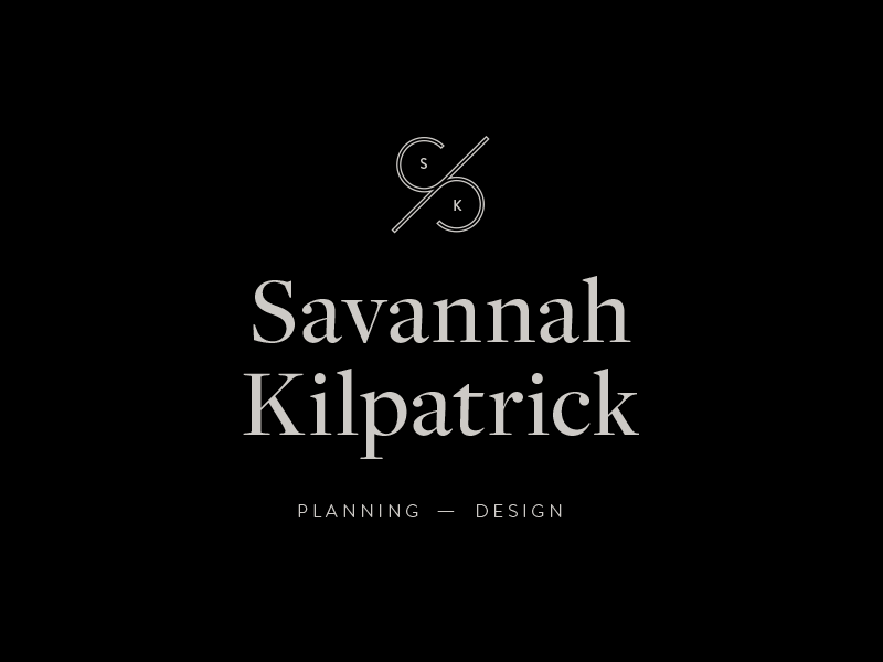 Savannah Kilpatrick branding company logo submark typography wedding