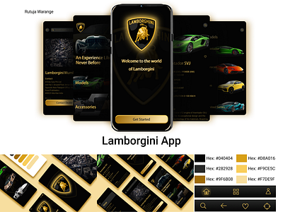 Lamborgini car app app design branding car app car love design designing graphic design icon lamborgini lamborgini car typography ui ux