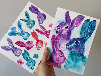 Colorful hares