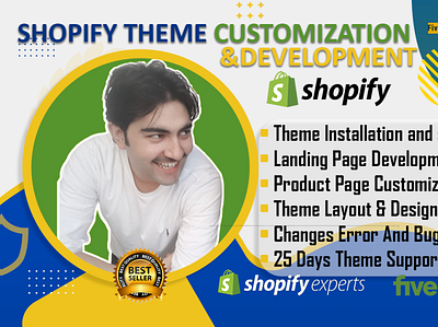 FIVERR GIG THUMBNAIL FOR SHOPIFY branding design fiverr gig graphic design illustration