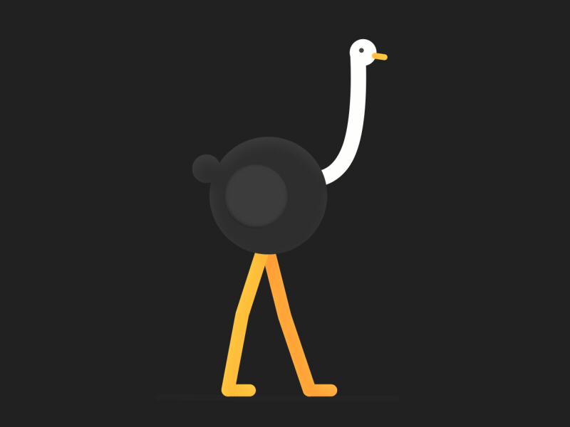 Ostrich walk cycle 2d animation 2d character animation ae after effects animation rubberhose walk cycle walkertool