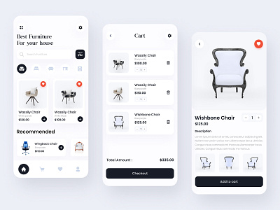 Furniture Shop App app app design business app clean ui furniture furniture app furniture shop app ios minimal mobile mobile app mobile application ui uiinspiration uiux uiuxdesign uiuxdesigner userinterface ux web design