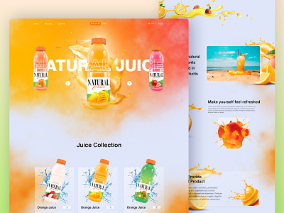 Landing Page - Juice Company app clean juice juice landing page juice website landing page minimal mobile mobile app modern ui ui design ui inspiration uiux ux web web design website