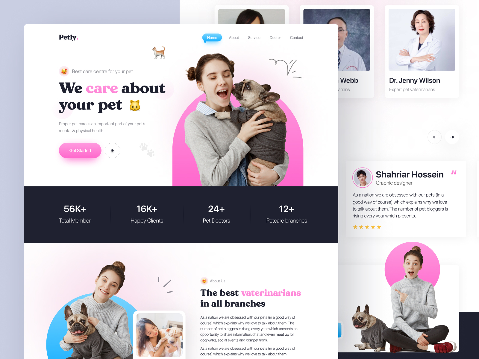 Pet Care Website UI by Uix Shuvo on Dribbble