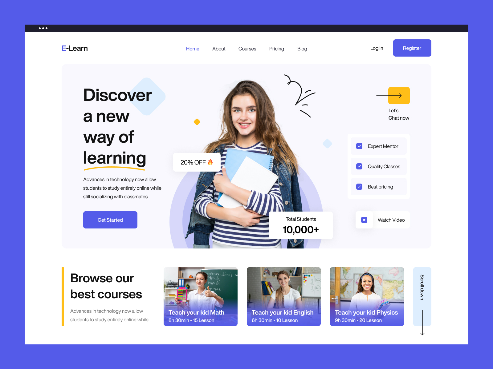 E- learning Website Design by Uix Shuvo on Dribbble