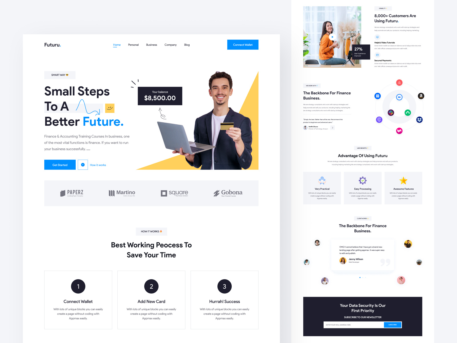 Finance Landing Page design by Uix Shuvo on Dribbble