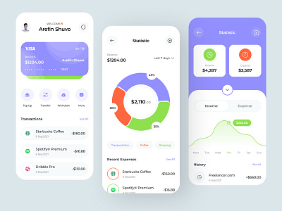 Banking App Design android app app design bank bank app banking banking app business card clean credit card finance finance app ios minimal mobile ui ui design uiux ux