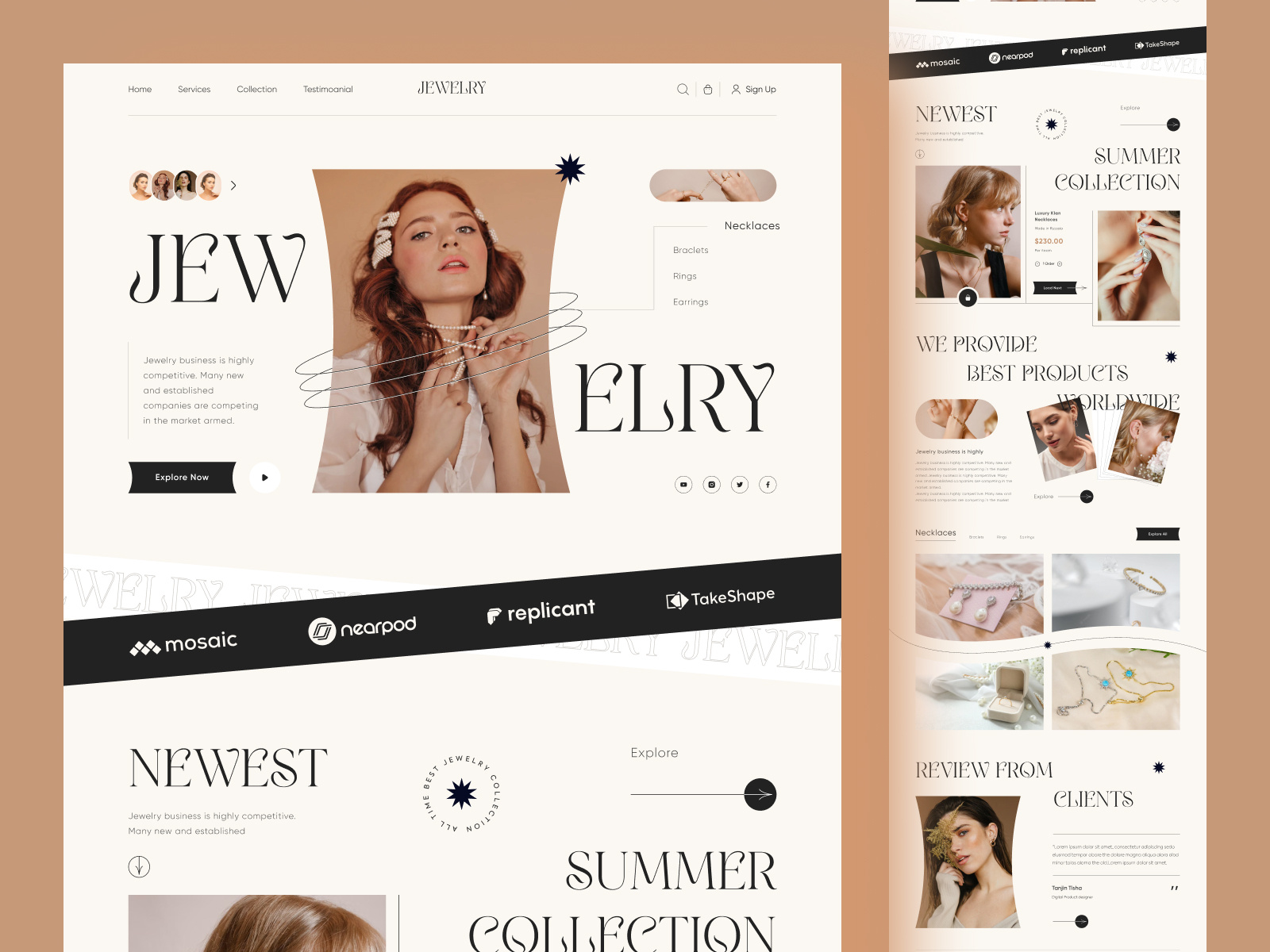 Jewelry Website Landing Page Design by Uix Shuvo on Dribbble