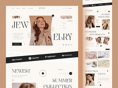 Jewelry Website Landing Page Design clean e commerce ecommerce ecommerce website fashion homepage jewelry jewelry website landing page minimal onlione shop store ui ui design ux web web design web designer