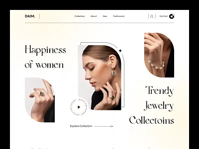 Jewelry Website Landing Page Design clean e commerce ecommerce fashion jewelry jewelry design jewelry landing page jewelry shop jewelry website lanfing page minimal store ui design web website woman