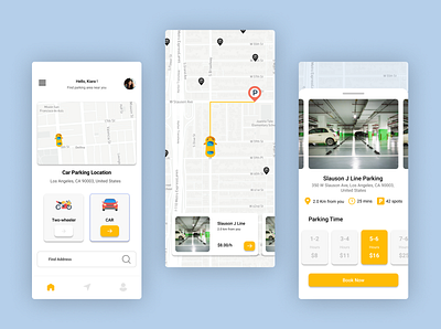 Smart Parking App Design app design icon illustration logo typography ui ux