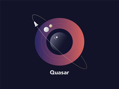 Quasar Space Travel branding design illustration logo spacetravel typography