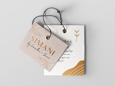 Simani boutique branding branding design branding designer design flower gold foil label label design logo pastel pastel colors