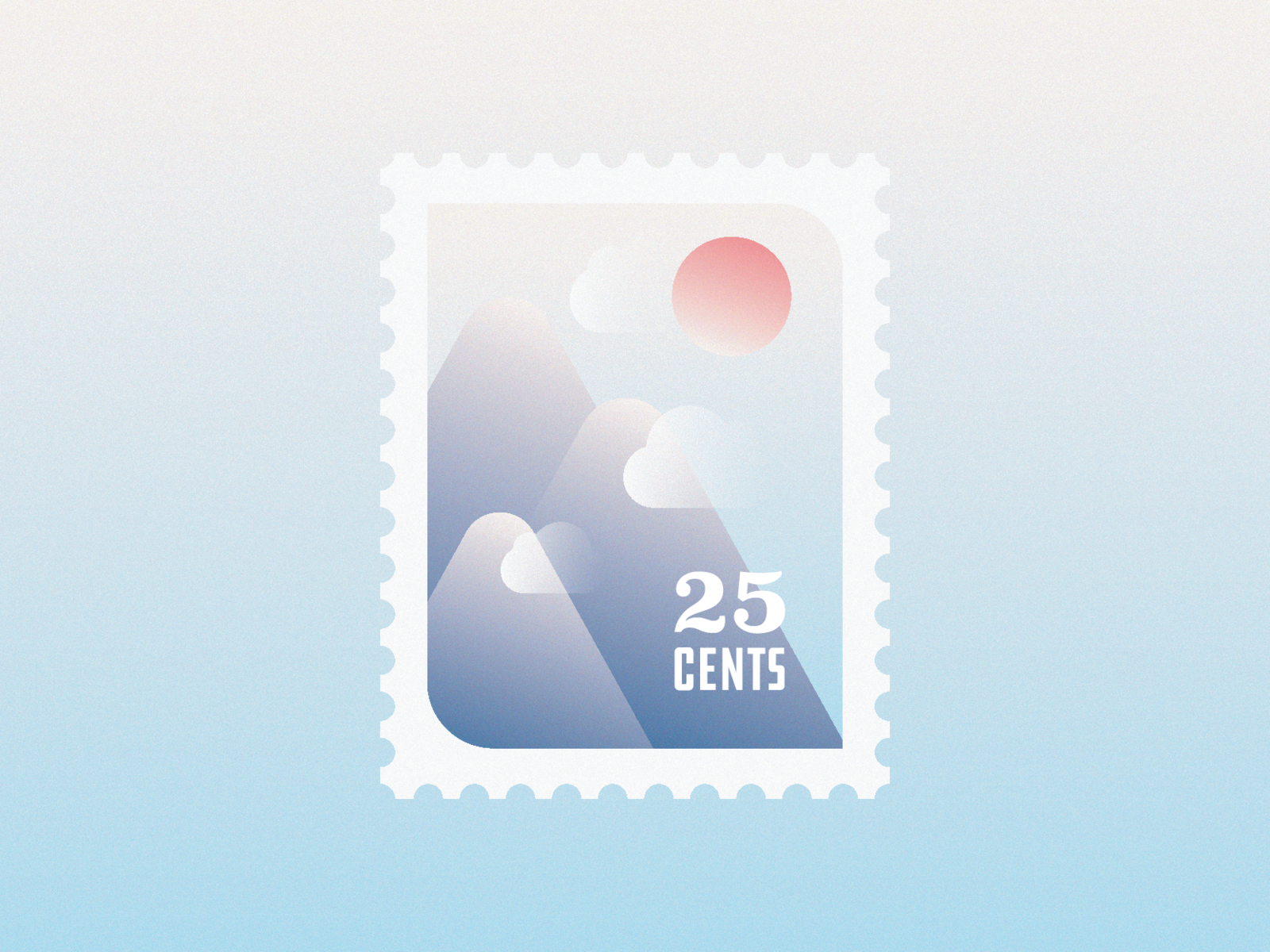 Postage Stamp gradient vector illustration design