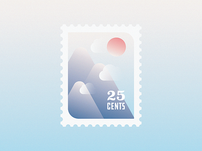 Postage Stamp design gradient illustration vector
