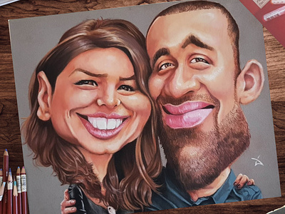 Couple caricature caricature caricatures