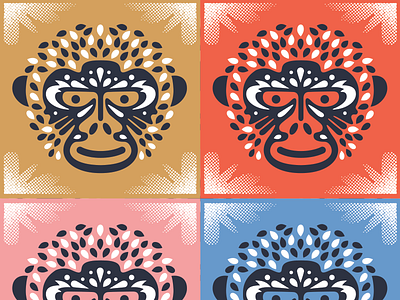 MF.16 color design editorial illustration monkey print