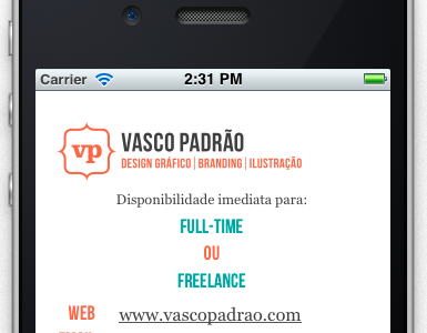 Vasco Padrão Responsive Web Design Portfolio