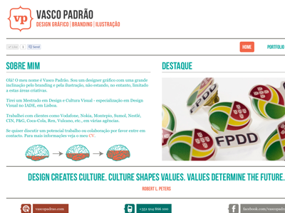 Vasco Padrão Responsive Web Design Portfolio Desktop Version