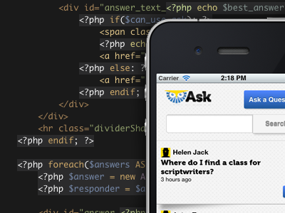 Ask - Q&A - Mobile css3 html php qa symfony