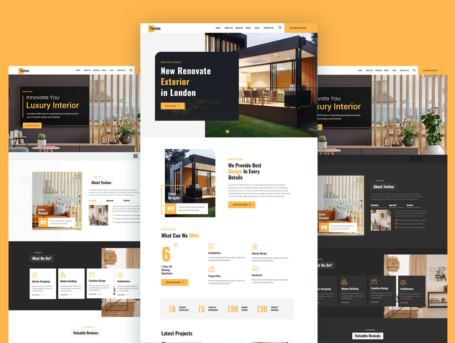 Architecture & Interior Design Website Template by Hossen Babu Orfe ...