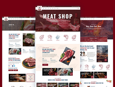 Meat Shop Restaurant HTML Template business company design food graphic design illustration logo meat meet restaurant shop template theme ui wordpress