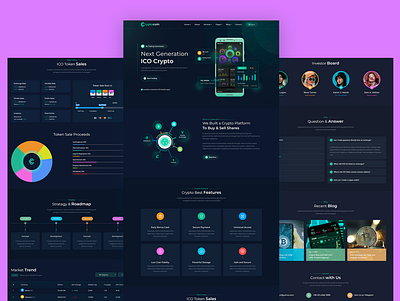 Crypto ICO Best Website Template apps bitcoin business coin company crypto currency design graphic design ico logo marketing marketplace money nft taka template theme website wordpress