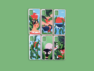 Phone cases adobe colors design flatillustration illustration illustrator jungle phonecase