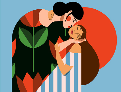 Kiss adobe colorful colors flatillustration illustration illustrator klimt mom pattern vector
