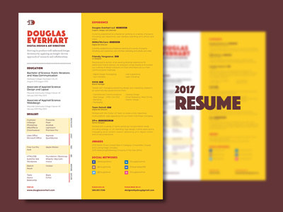 DE Resume branding editorial layout orange resume