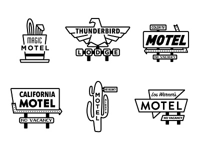 Vintage Motel Icons icons motel signage vintage wip