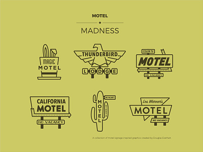 Vintagemotelbrown fun illustration motel motels signage skillshare vintage