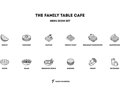 The Family Table Cafe - Icon Set breakfast brunch graphic design icon set icons menu