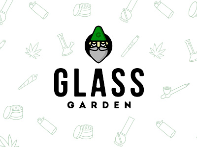 Glass Garden Mascot beard brand face gnome logo mascot mascot logo pattern shop smoke
