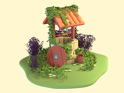 Wishing Well 3d graphic autodesk maya concepts