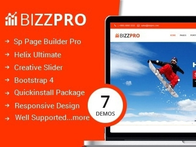 Bizzpro- Multipages Business Joomla Theme With Page Builder agency blog bootstrap bootstrap4 business corporate creative drag and drop freelancer helix ultimate joomla theme layer slider multi purpose multipurpose one page page builder parallax portfolio responsive sp page builder pro