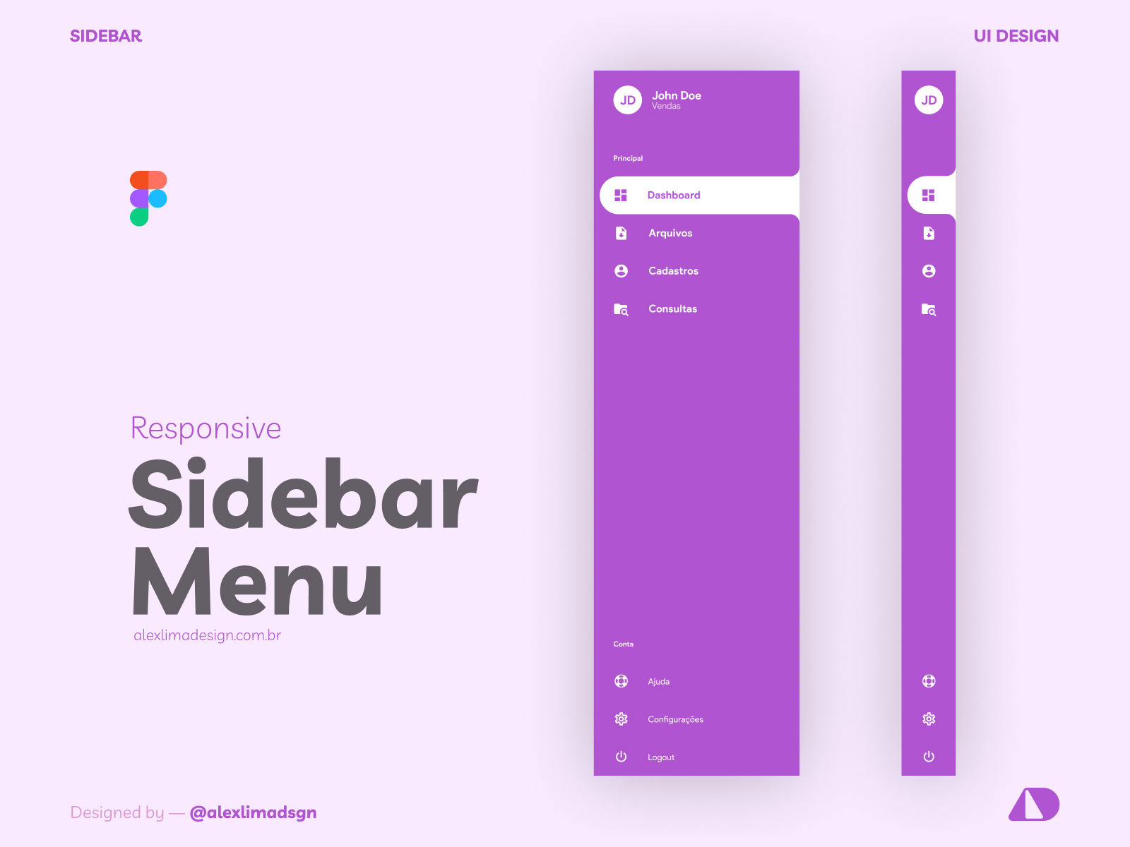 Barra de menu lateral feita no Figma! by Alex Lima on Dribbble