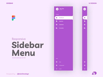 Barra de menu lateral feita no Figma! branddesign branddesigner branding design graphic design icon identidade visual illustration logo ui uidesign uidesigner userexperiencie userinterface uxdesign uxdesigner