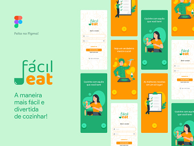 FácilEat — A maneira mais fácil e divertida de cozinhar! animation branddesign branddesigner branding design graphic design icon identidade visual illustration logo projetoui ui uiapps uidesigner uireceitas uitrends uiux ux uxdesign uxdesigner