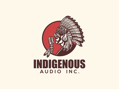 Indigenous Audio Inc. indian logo native american old mic