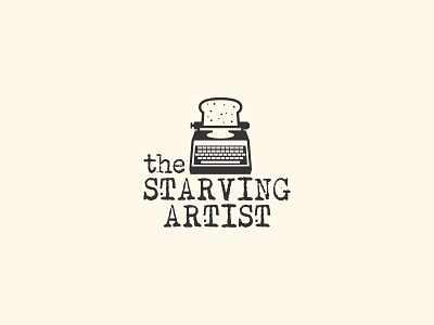 The Starving Artist blog bread logo typewriter