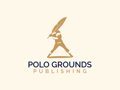 Polo Grounds Publishing Logo baseball logo pen publishing quill