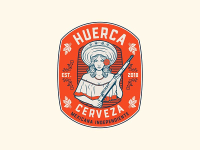 Huerca Craft Beer Logo Design adelita beer cerveza craft beer girl mexican girl mexico