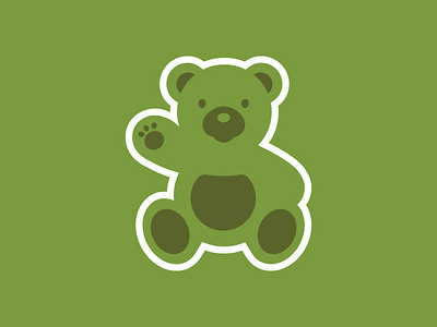 Sitter bear iconic illustration sticker